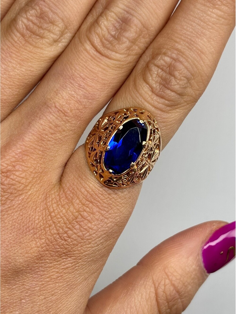 14k Rose Gold Sapphire Ring